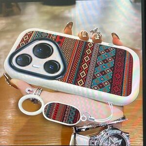 Patterned Phone Case with Ring Holder
